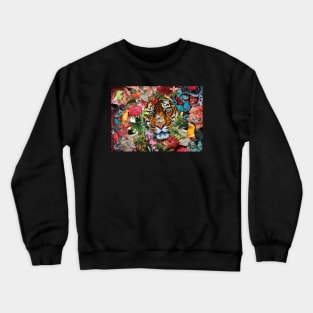 Tiger Tropical Flowers version 3 Crewneck Sweatshirt